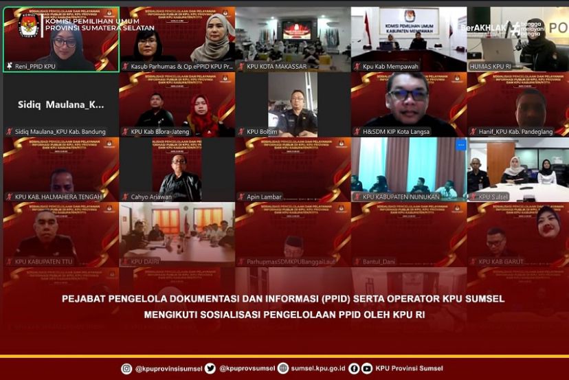 Sosialisasi Pengelolaan PPID oleh KPU RI secara daring (25 Juli 2025)